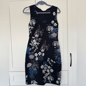 Floral Black Suit Dress